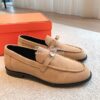 Replica Hermes Destin Loafer Suede Goatskin H231065Z Rose 10