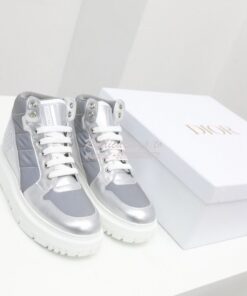 Replica Dior D-Player Sneaker Grey Quilted Nylon KCK315N