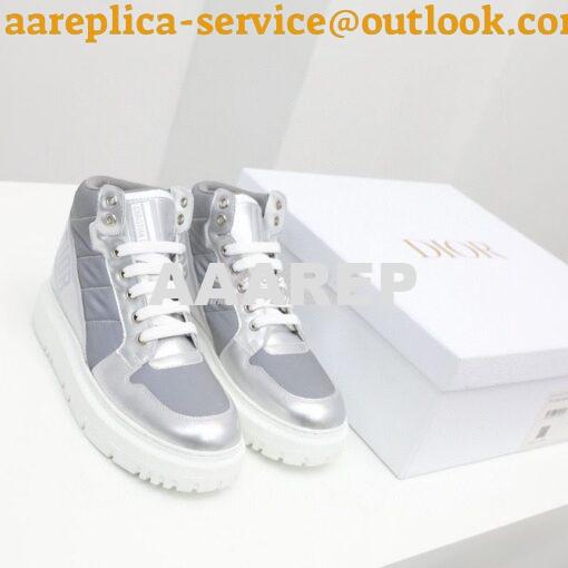 Replica Dior D-Player Sneaker Grey Quilted Nylon KCK315N