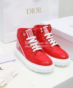 Replica Dior D-Player Sneaker Red Quilted Nylon KCK315N 2