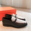 Replica Hermes Destin Loafer Calfskin and Fringed Canvas H231065Z Vert 9