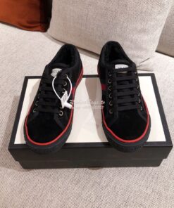 Replica  Gucci Tennis 1977 Sneaker with Shearling 606110 Black