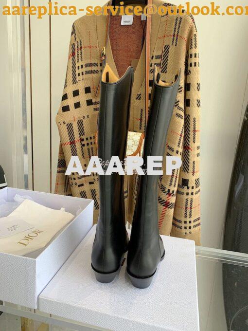 Replica Dior L.A. Star Black Leather High Boots 35M16I 9