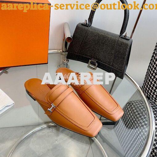 Replica Hermes Groupie Mule H231054Z in Smooth Calfskin 3