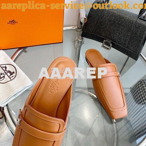 Replica Hermes Groupie Mule H231054Z in Smooth Calfskin 4