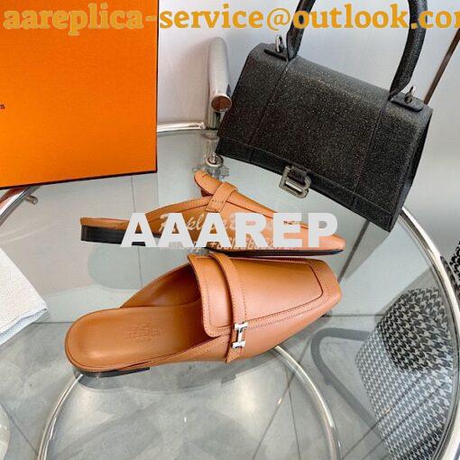 Replica Hermes Groupie Mule H231054Z in Smooth Calfskin 5