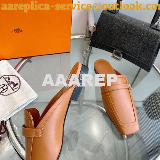 Replica Hermes Groupie Mule H231054Z in Smooth Calfskin 6