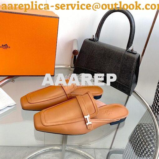 Replica Hermes Groupie Mule H231054Z in Smooth Calfskin 7