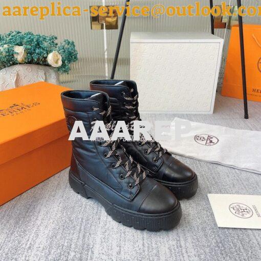 Replica Hermes Fresh Ankle Boots calfskin and light parachute fabric H 2