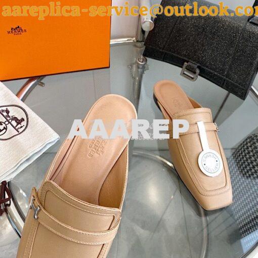 Replica Hermes Groupie Mule H231054Z in Smooth Calfskin 11