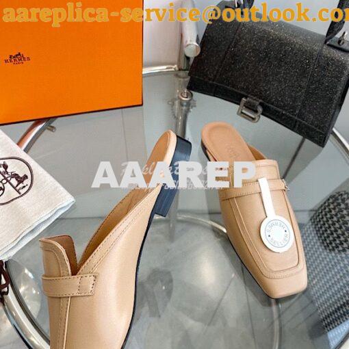 Replica Hermes Groupie Mule H231054Z in Smooth Calfskin 13