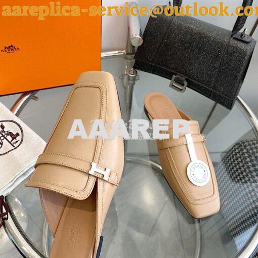 Replica Hermes Groupie Mule H231054Z in Smooth Calfskin 15