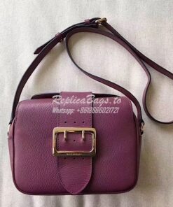 Replica Burberry The Small Buckle Crossbody Bag in Leather Wine