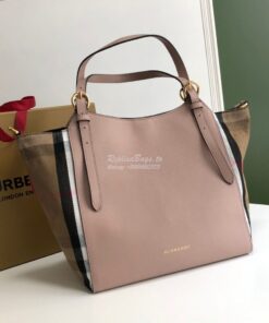 Replica Burberry The Small Canter in Leather and House Check Rose