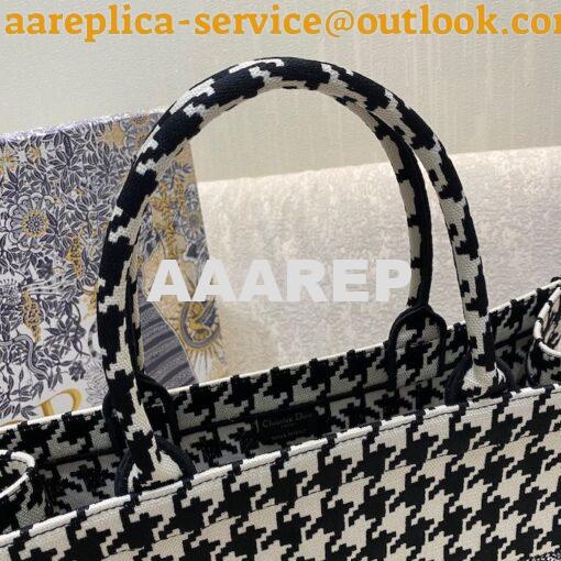 Replica Dior Book Tote bag in Black Houndstooth Embroidery 7