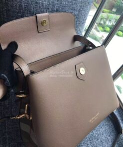 Replica Burberry Grainy Leather and House Check Tote Bag Dark Sand 2