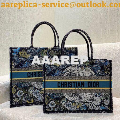 Replica Dior Book Tote bag in Blue Constellation Embroidery