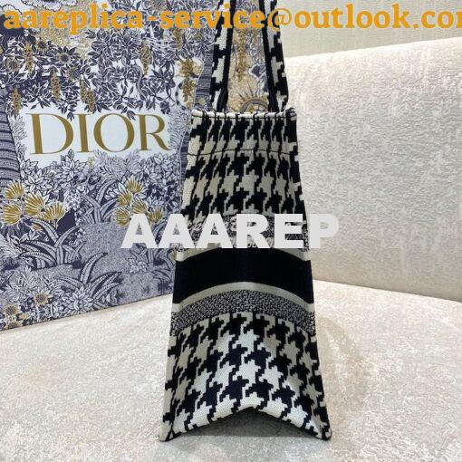 Replica Dior Book Tote bag in Black Houndstooth Embroidery 13