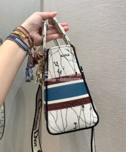 Replica Dior Medium Lady D-Lite Bag Latte Multicolor Constellation Emb 2