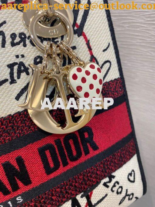 Replica Dior Medium Lady D-Lite Bag Graffiti Je'taime d'Amour Embroide 6