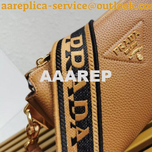 Replica Prada Leather shoulder bag 3 Layers 1BH194 Caramel 5