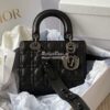 Replica Dior Small Lady Dior Bag All Black Ultraglossy Patent Cannage 15