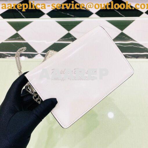 Replica Prada Brushed Leather Shoulder Bag 1BH189 White 9