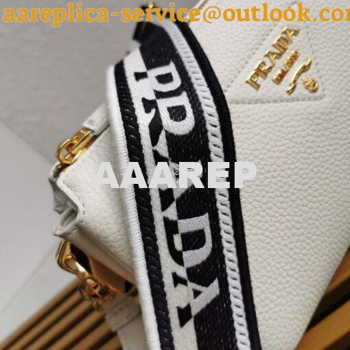 Replica Prada Leather shoulder bag 3 Layers 1BH194 White 4