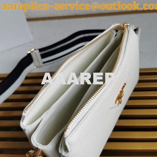 Replica Prada Leather shoulder bag 3 Layers 1BH194 White 7