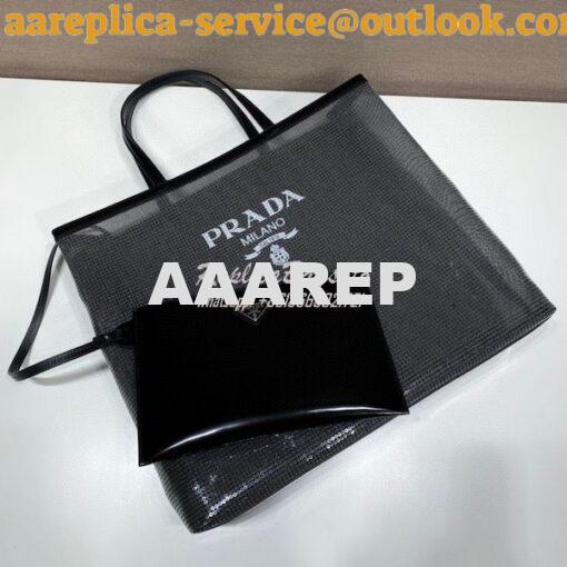 Replica Prada Sequined Mesh Tote Bag 1BG416 12