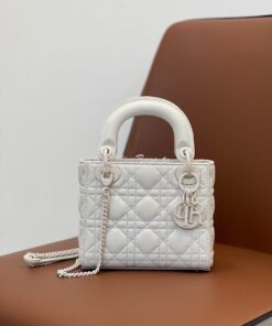 Replica Dior Mini Lady Dior Ultra-Matte Latte Tote Bag 2