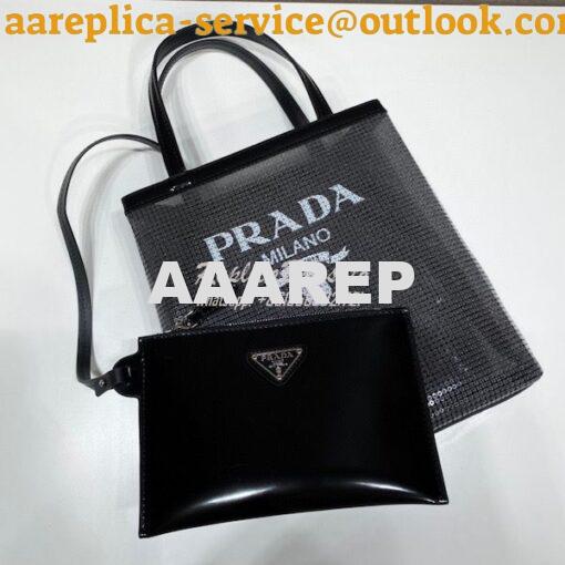 Replica Prada Small Sequined Mesh Tote Bag 1BG417 21