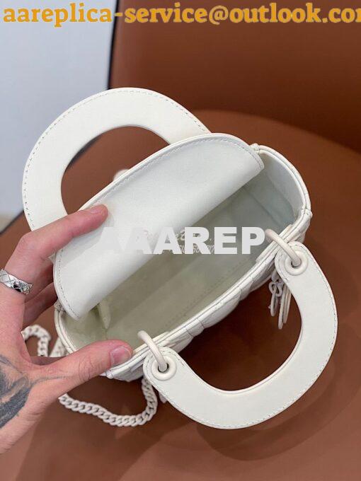 Replica Dior Mini Lady Dior Ultra-Matte Latte Tote Bag 10