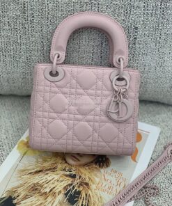 Replica Dior Mini Lady Dior Ultra-Matte Lavender Tote Bag 2