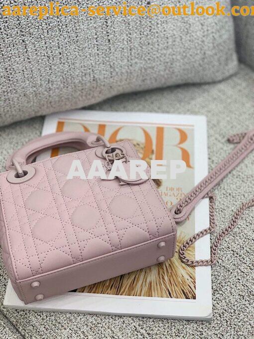 Replica Dior Mini Lady Dior Ultra-Matte Lavender Tote Bag 7