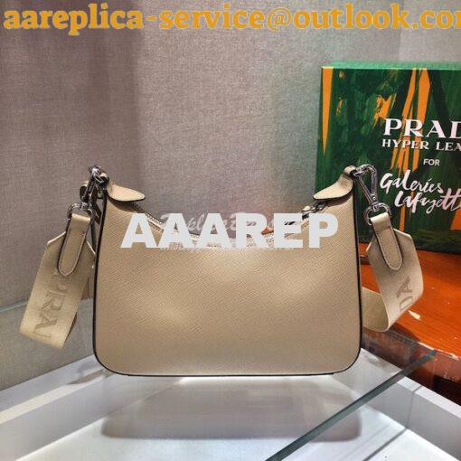 Replica Prada Re-edition 2005 Saffiano Leather Bag 1BH204 Nude Silver 10