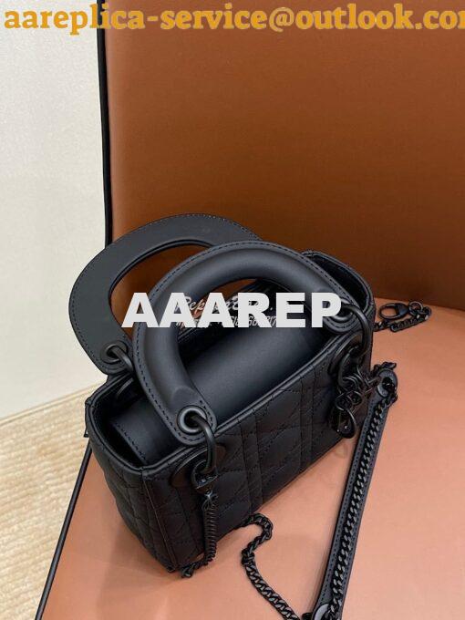 Replica Dior Mini Lady Dior Ultra-Matte Black Tote Bag 9