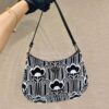 Replica Prada Cleo Satin Bag With Appliqués 1BC169 Black 12