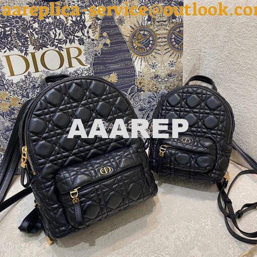 Replica Dior Mini Backpack Black Cannage Lambskin M9222U 2