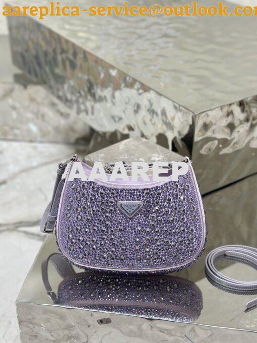 Replica Prada Cleo Satin Bag With Appliqués 1BC169 Wisteria 2