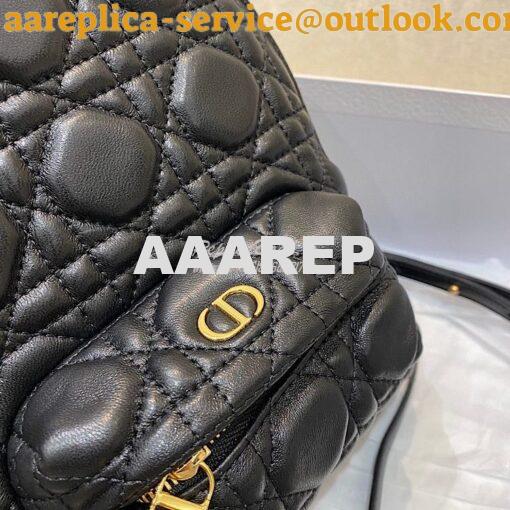 Replica Dior Mini Backpack Black Cannage Lambskin M9222U 3