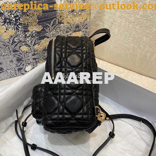 Replica Dior Mini Backpack Black Cannage Lambskin M9222U 5