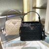 Replica Prada Cleo Satin Bag With Appliqués 1BC169 Black 11