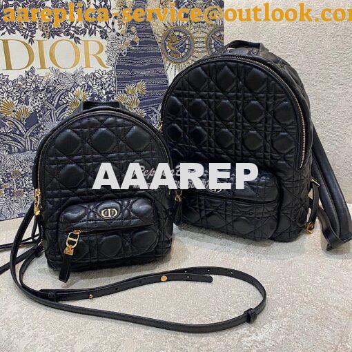 Replica Dior Small Backpack Black Cannage Lambskin M9221U