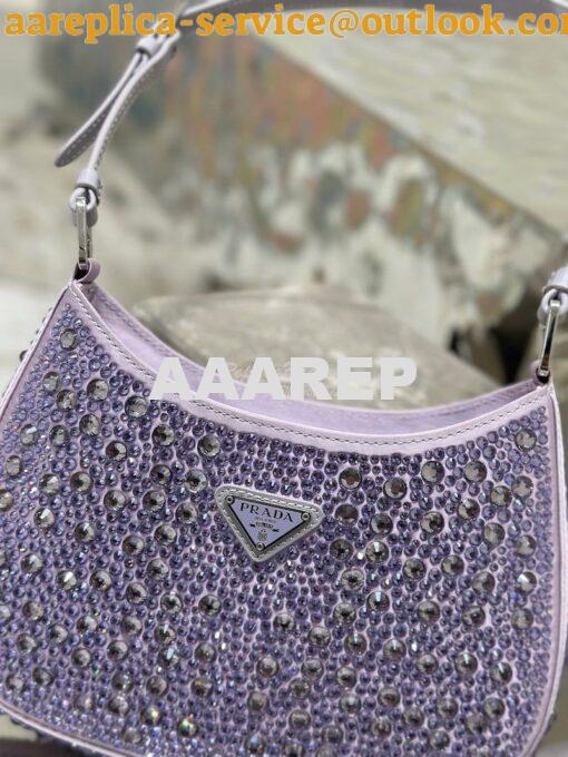 Replica Prada Cleo Satin Bag With Appliqués 1BC169 Wisteria 5