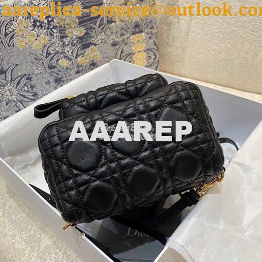 Replica Dior Mini Backpack Black Cannage Lambskin M9222U 10