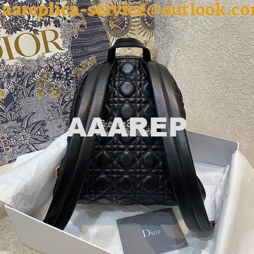 Replica Dior Small Backpack Black Cannage Lambskin M9221U 7