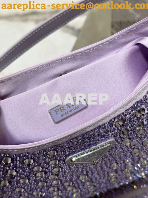 Replica Prada Cleo Satin Bag With Appliqués 1BC169 Wisteria 8