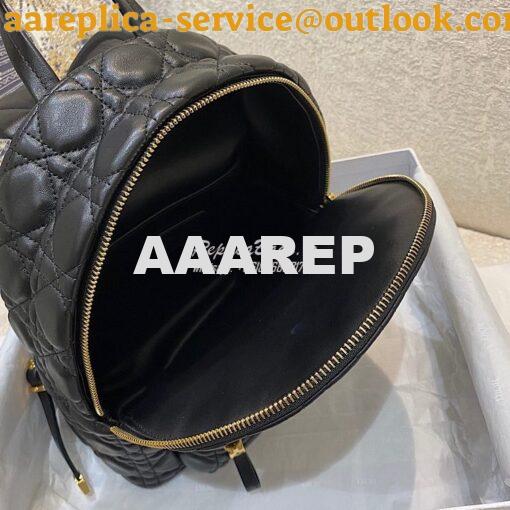 Replica Dior Small Backpack Black Cannage Lambskin M9221U 9