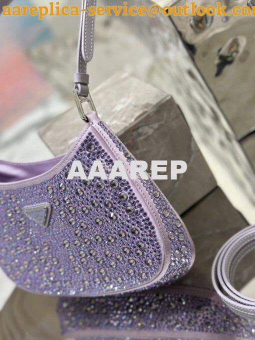 Replica Prada Cleo Satin Bag With Appliqués 1BC169 Wisteria 9